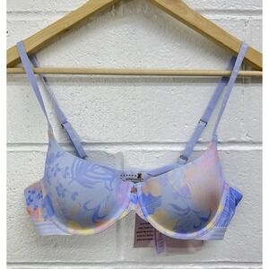 NWT Savage Fenty Tropical Floral Blue Underwire Bra / Size 36A‎